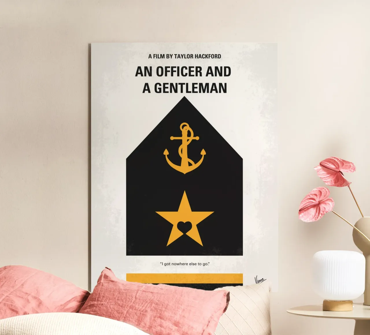 No388 My An Officer and a Gentleman minimal movie poster alluminio dibond da Chungkong