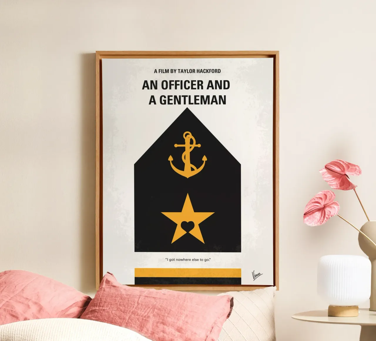 No388 My An Officer and a Gentleman minimal movie poster tela con Cornice a cassetta da Chungkong
