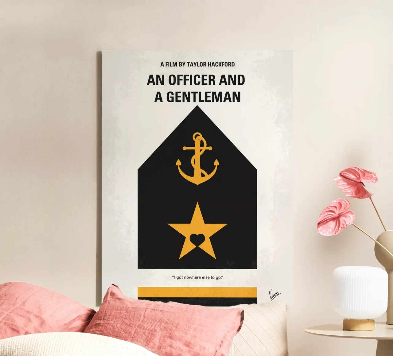 No388 My An Officer and a Gentleman minimal movie poster tela con Cornice a cassetta da Chungkong