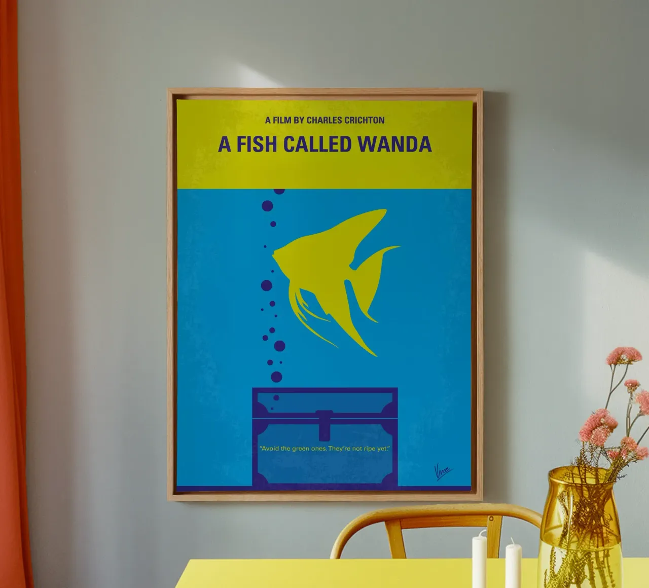 No389 My A Fish Called Wanda minimal movie poster tela con Cornice a cassetta da Chungkong