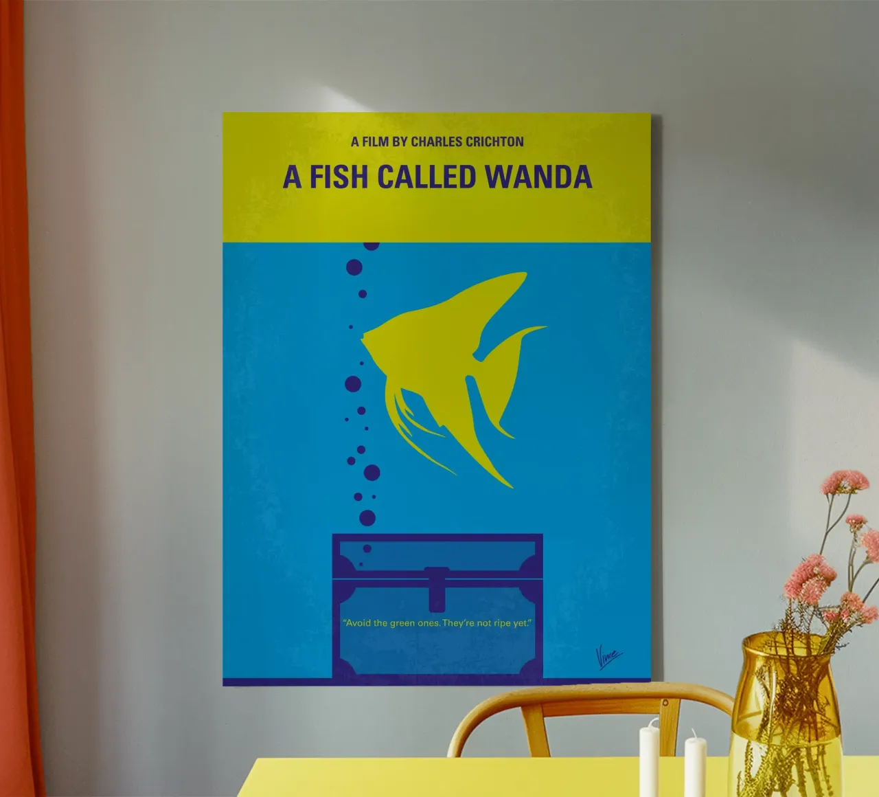 No389 My A Fish Called Wanda minimal movie poster tela con Cornice a cassetta da Chungkong