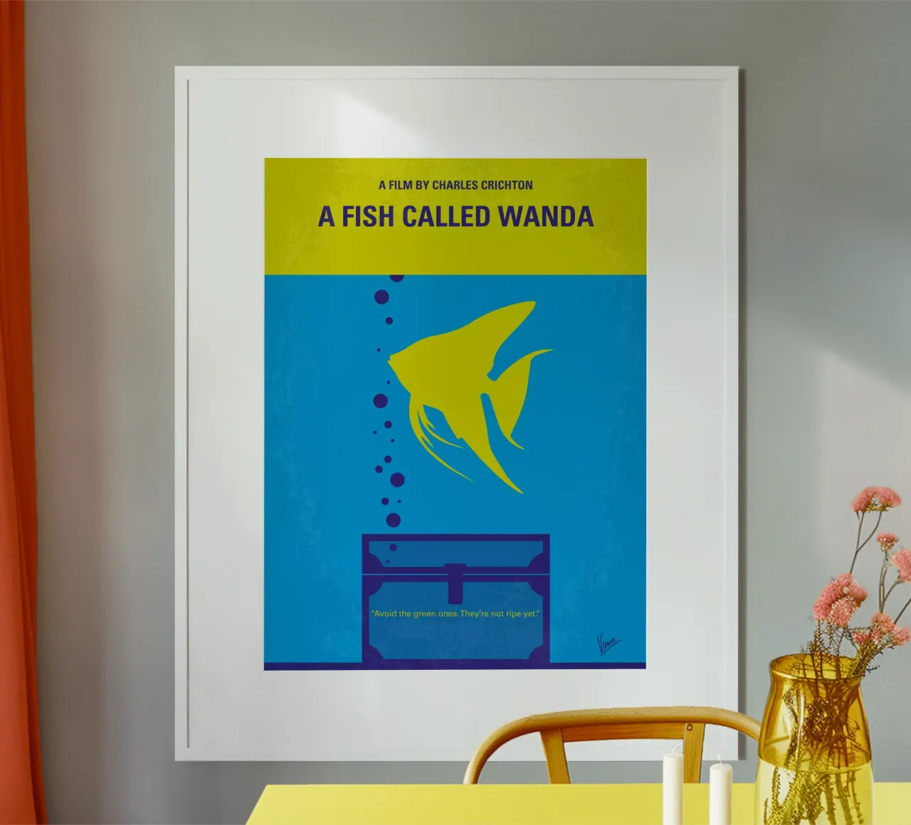 No389 My A Fish Called Wanda minimal movie poster carta hahnemühle da Chungkong