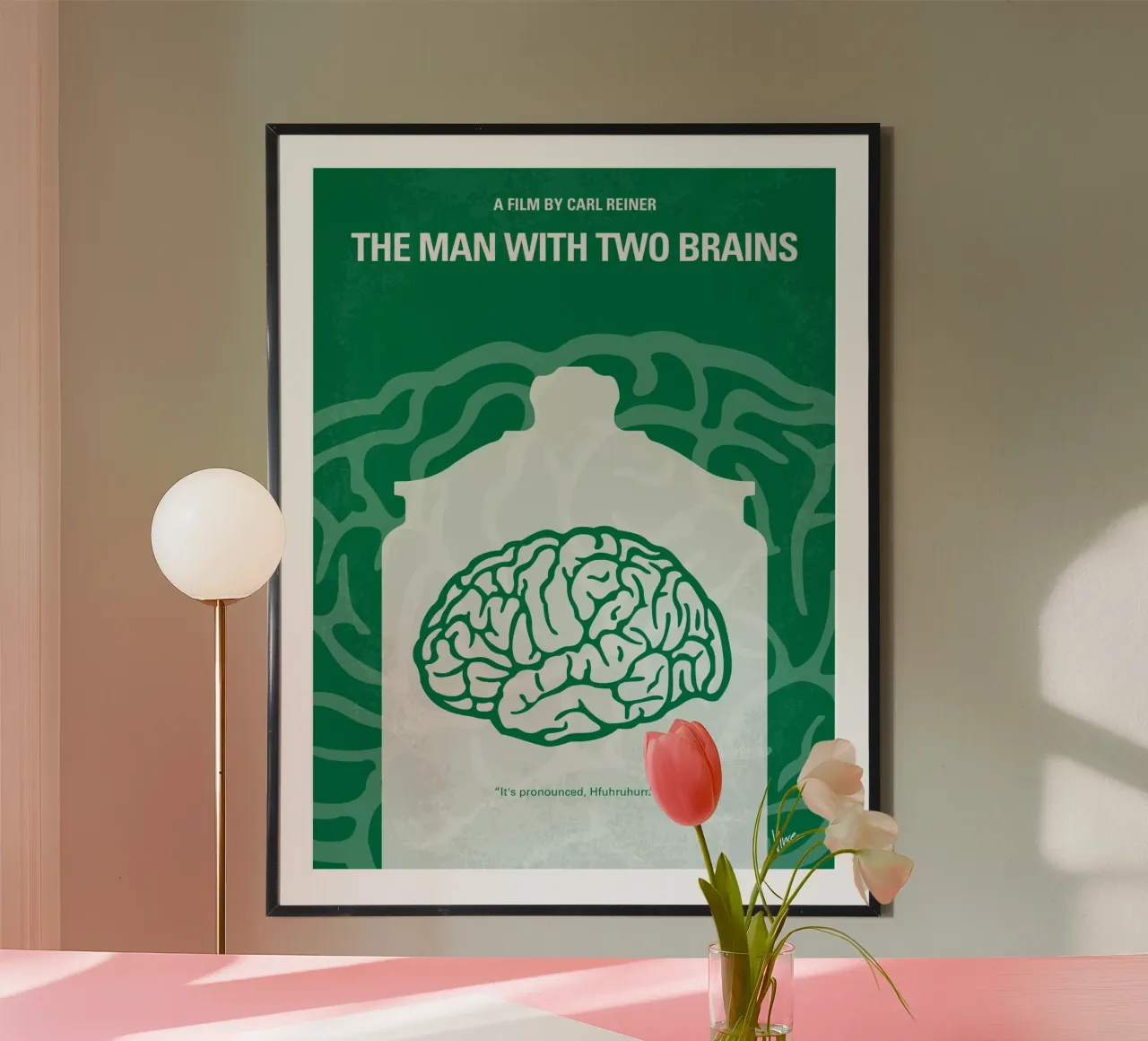 No390 My The Man With Two Brains minimal movie poster poster con telaio in legno da Chungkong