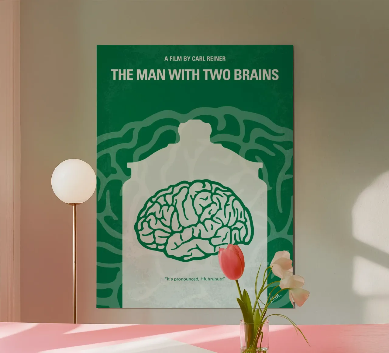 No390 My The Man With Two Brains minimal movie poster poster con telaio in legno da Chungkong