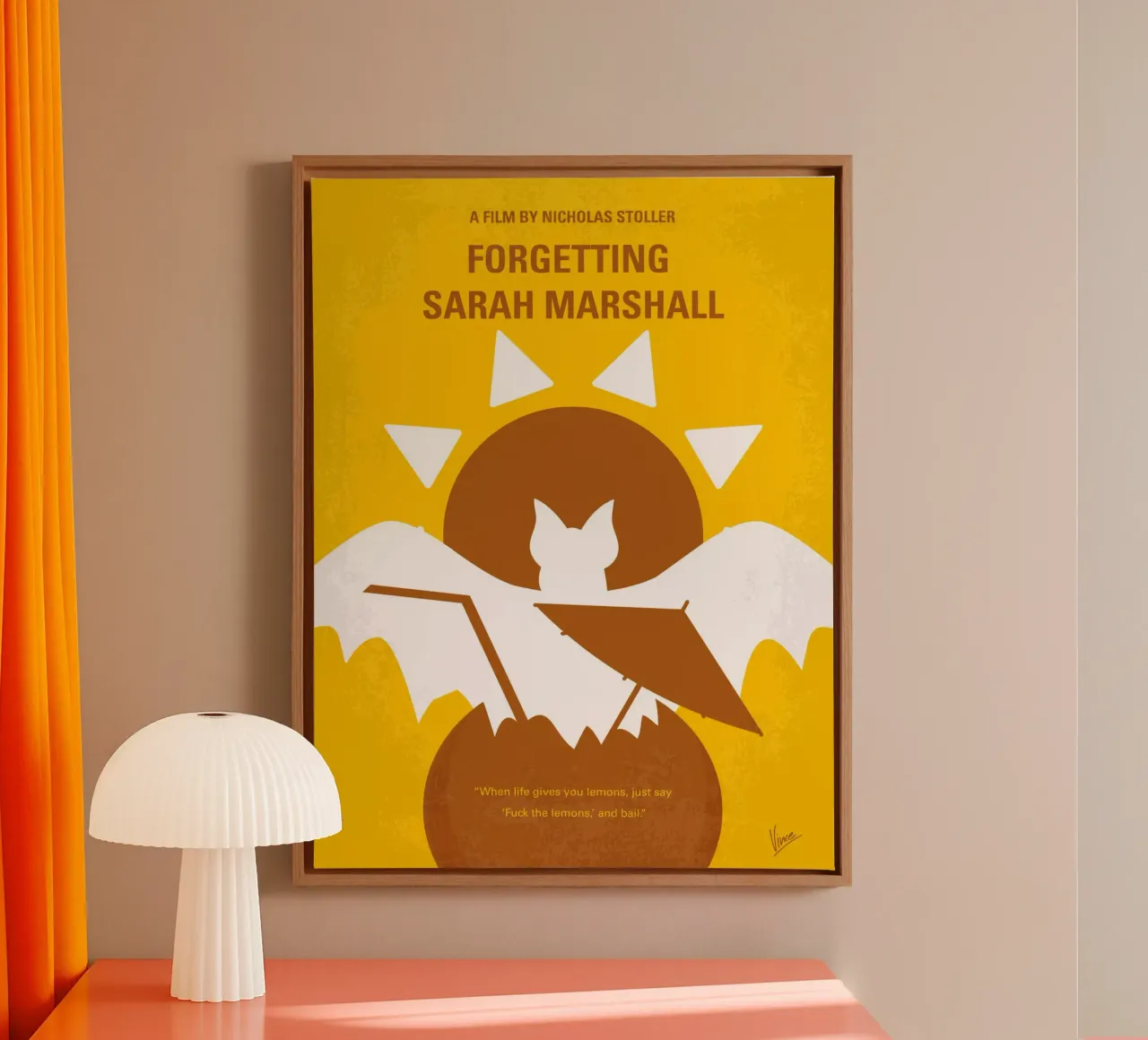 No394 My Forgetting Sarah Marshall minimal movie poster tela da Chungkong