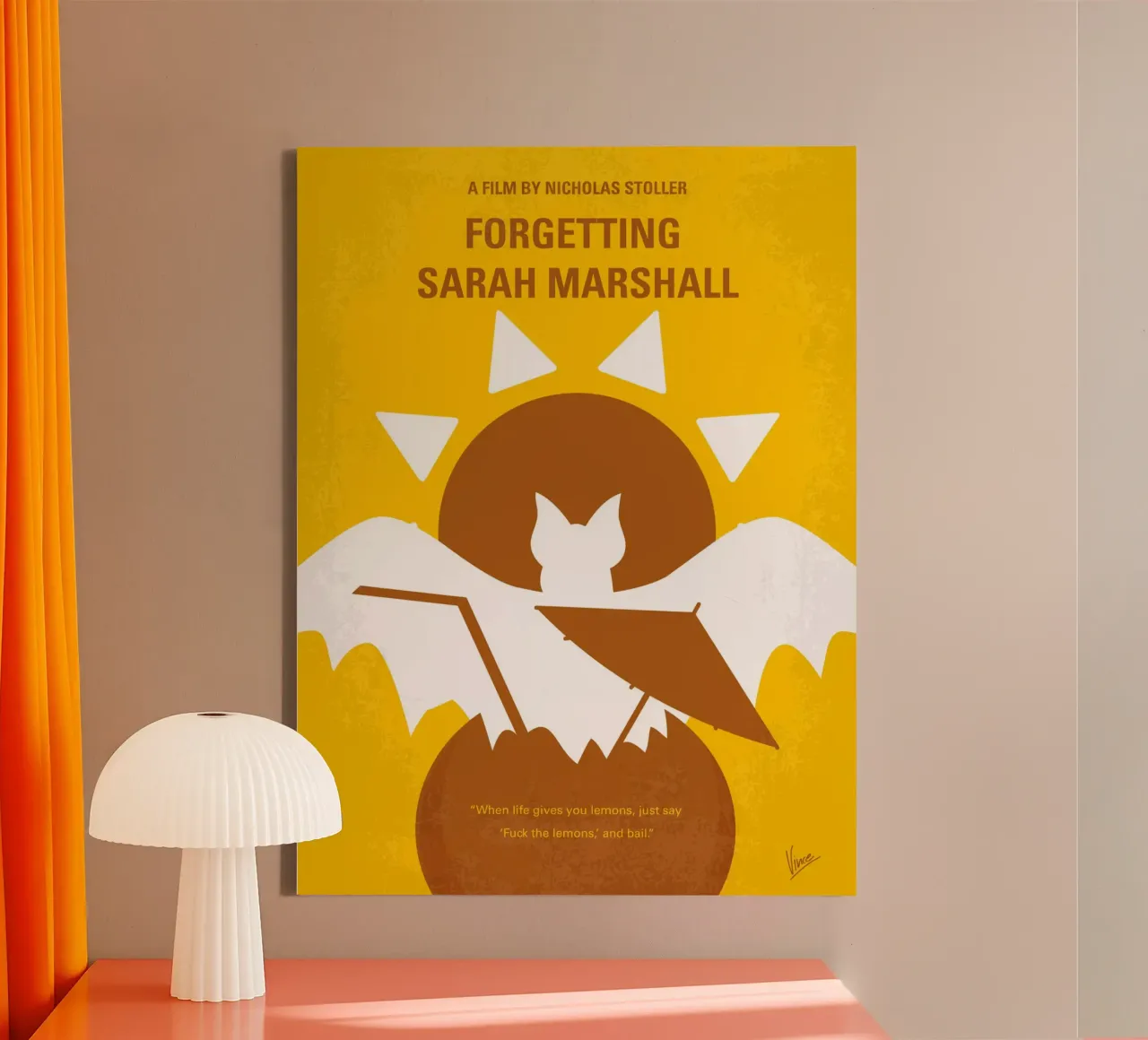 No394 My Forgetting Sarah Marshall minimal movie poster Leinwand von Chungkong