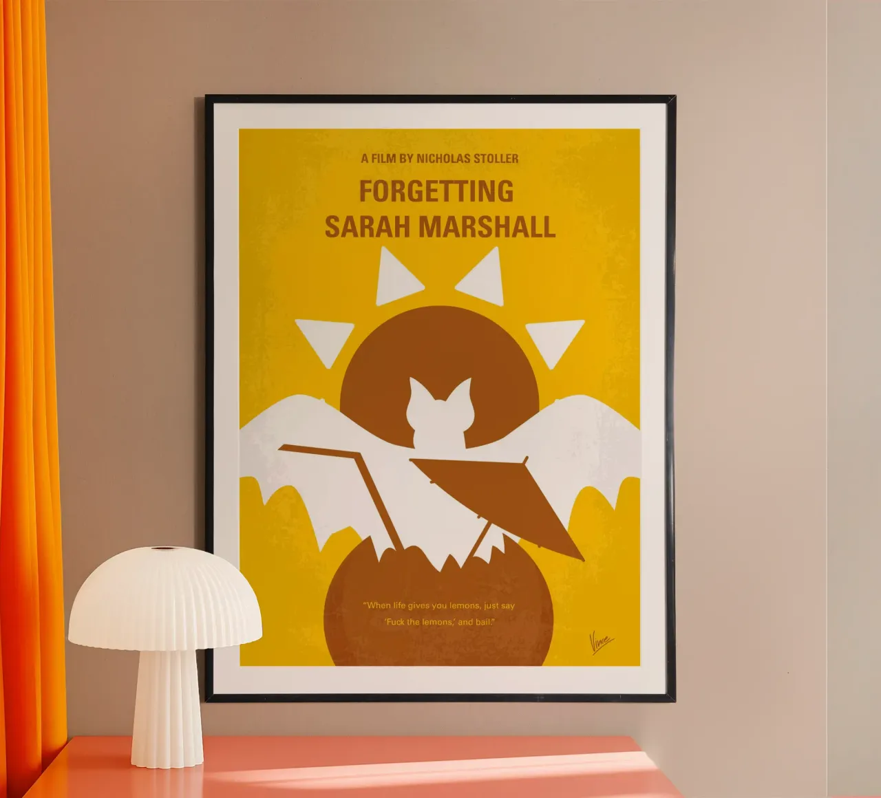 No394 My Forgetting Sarah Marshall minimal movie poster carta hahnemühle da Chungkong