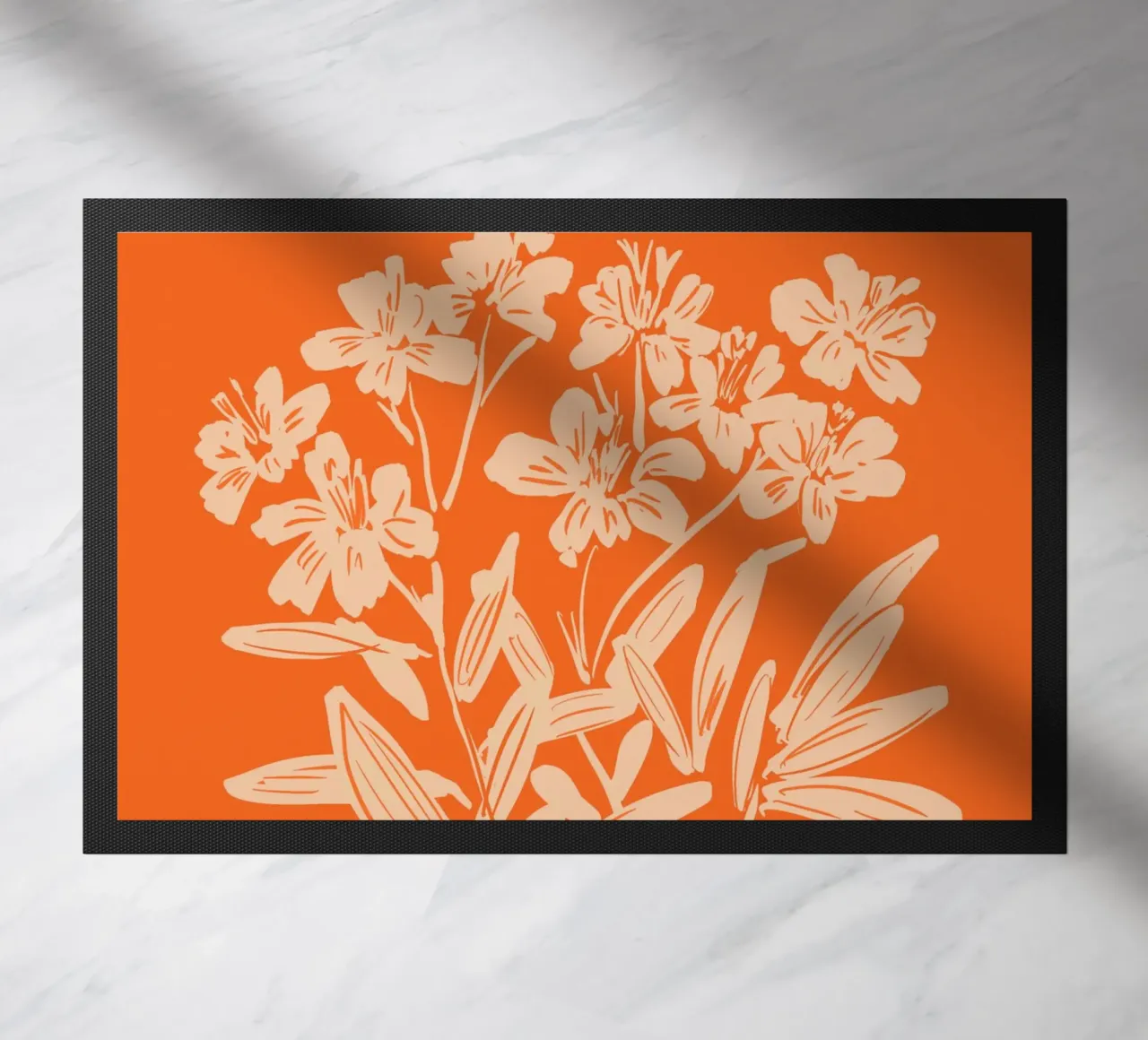 Orange Bloom doormat by ThingDesign