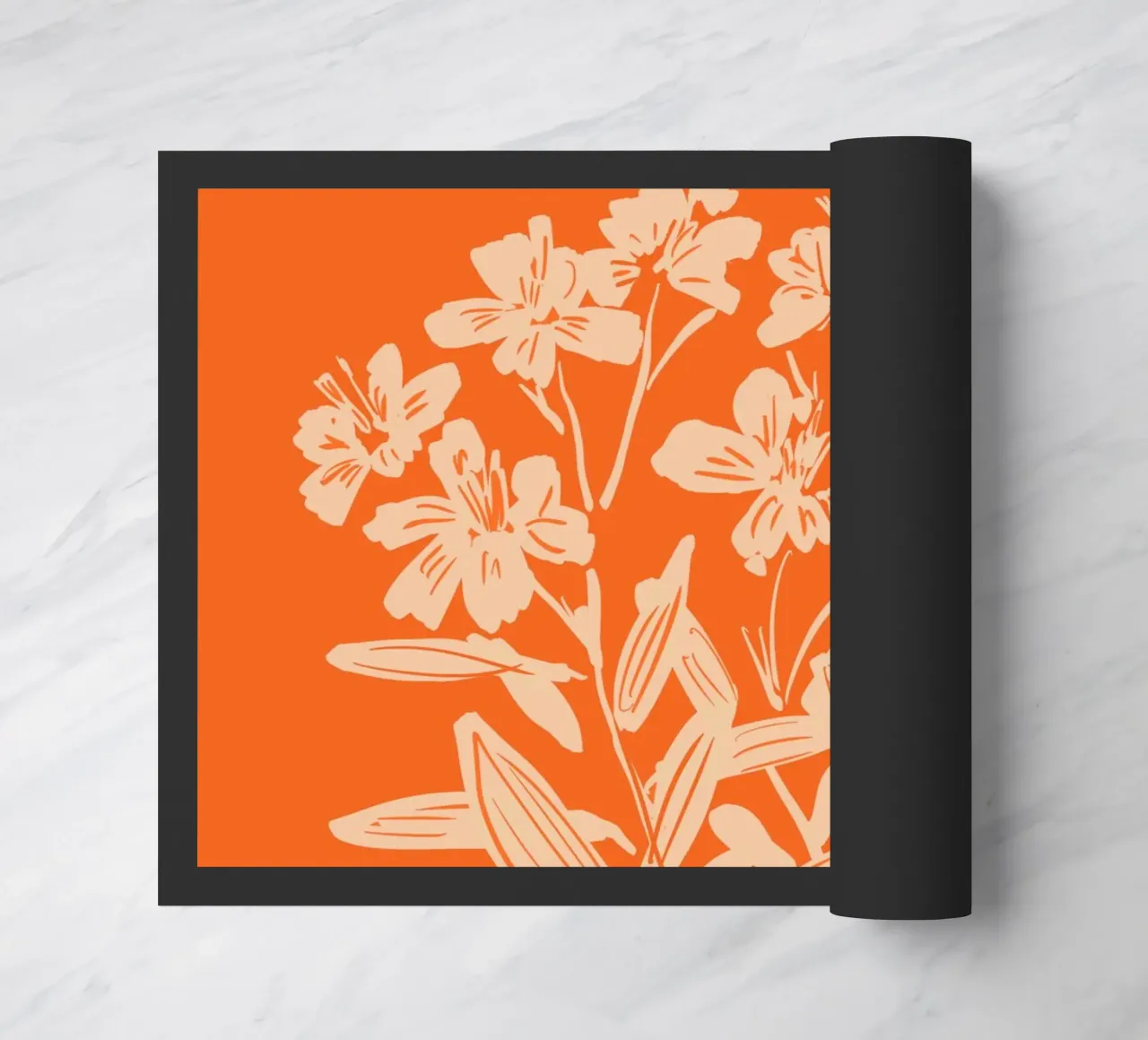 Orange Bloom doormat by ThingDesign