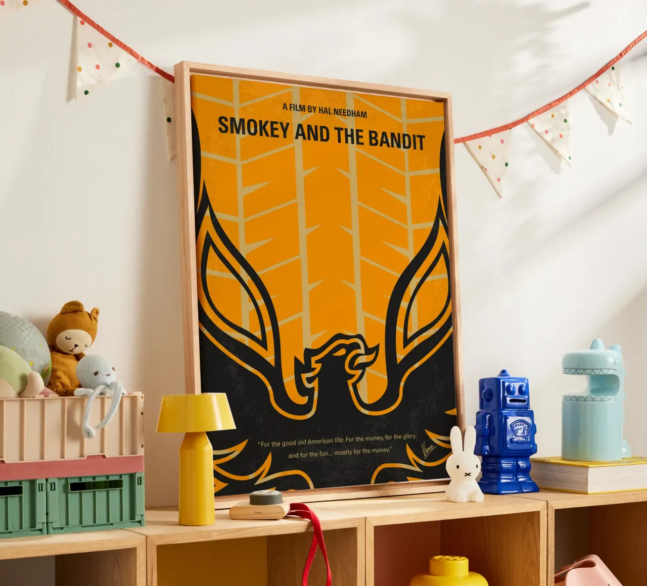 No398 My smokey and the bandits minimal movie poster canvas with Floater frame by Chungkong