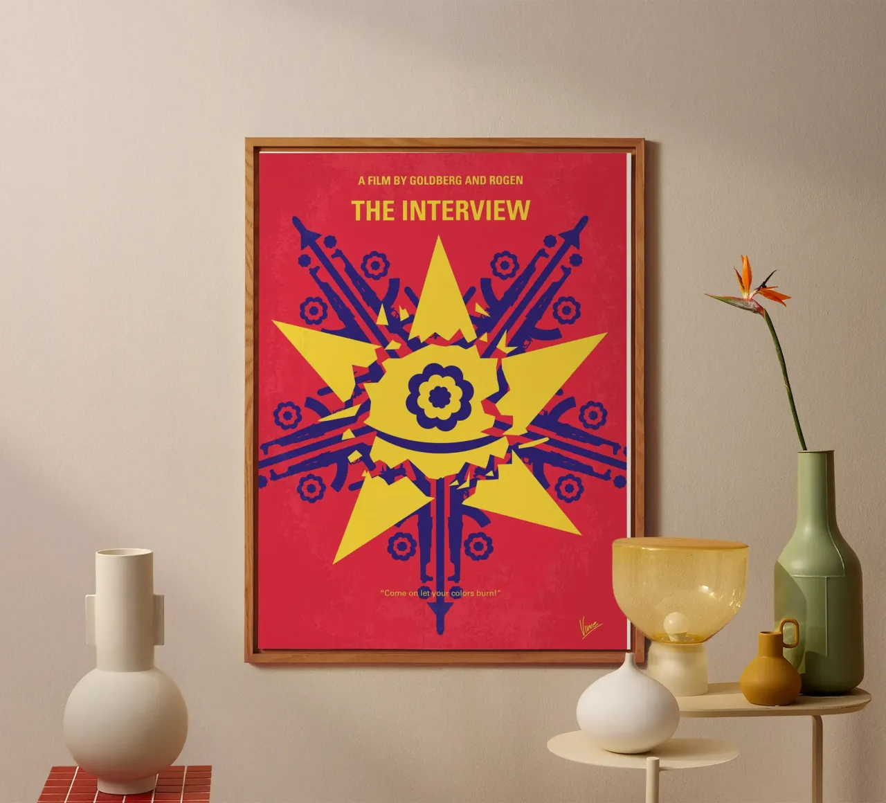 No400 My The Interview minimal movie poster alluminio dibond da Chungkong