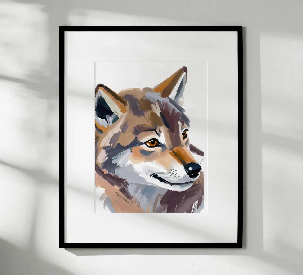 Kleiner Wolf poster con telaio in legno da Ohkimiko