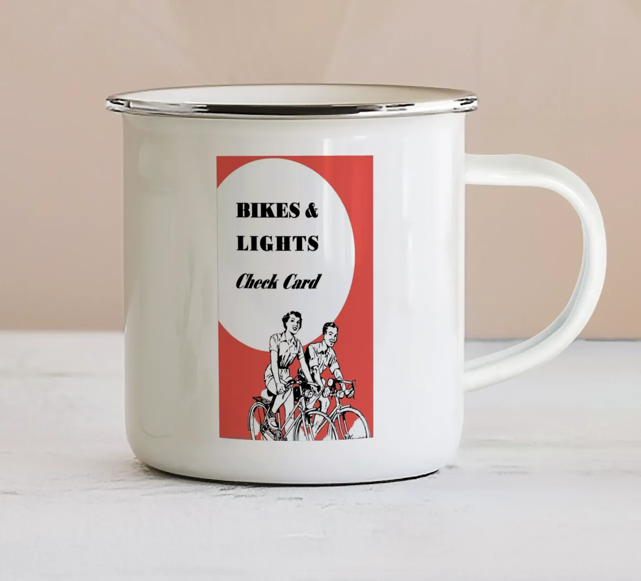 Bikes and Lights tazza in smalto da Hemingway Design