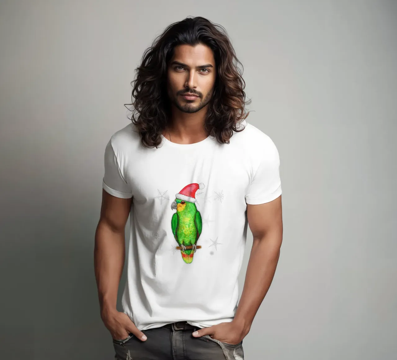 Pappagallo amazzone di Natale t-shirt da BwiseLizzy