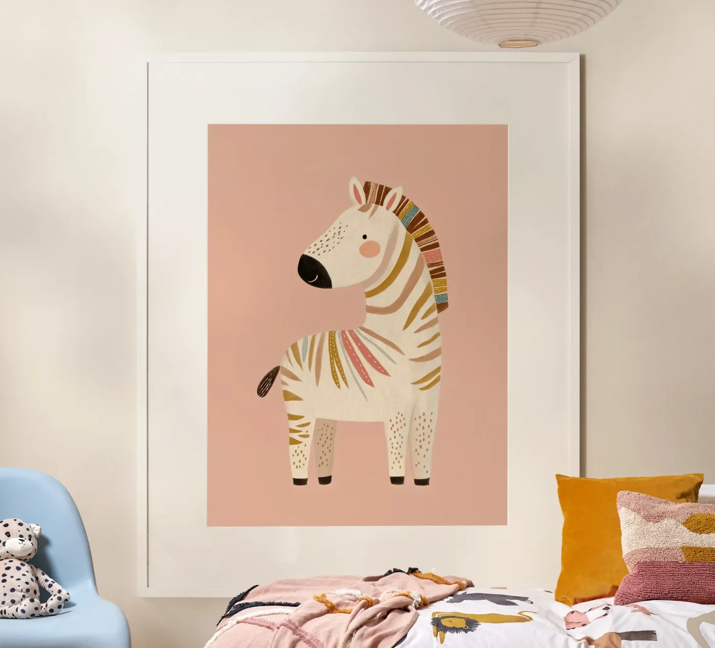 Zebra arcobaleno poster da Lille Verden