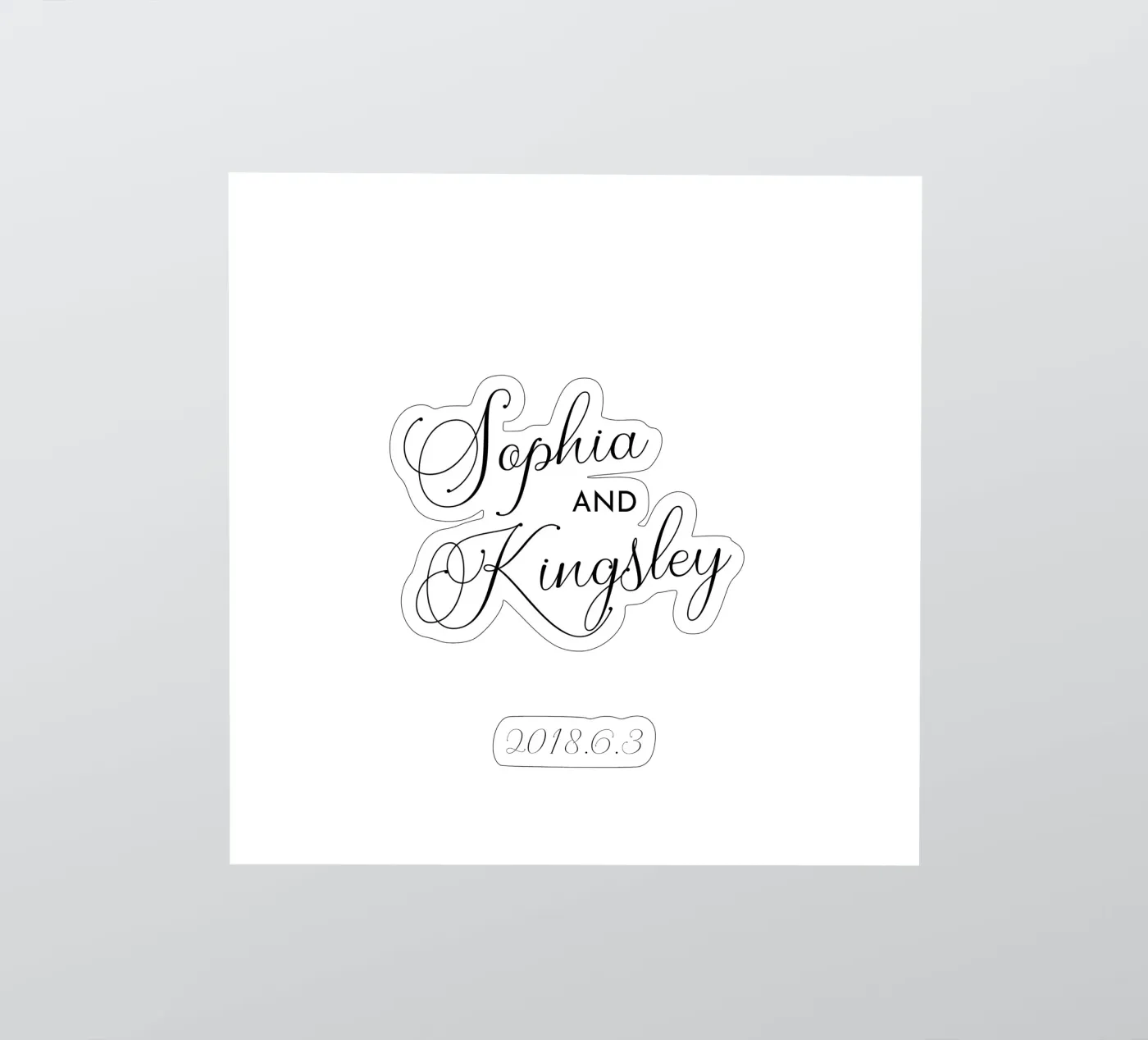 Custom Couple Name Sign Art Print for Modern Minimalist adesivo da Custom Name & Quote Prints
