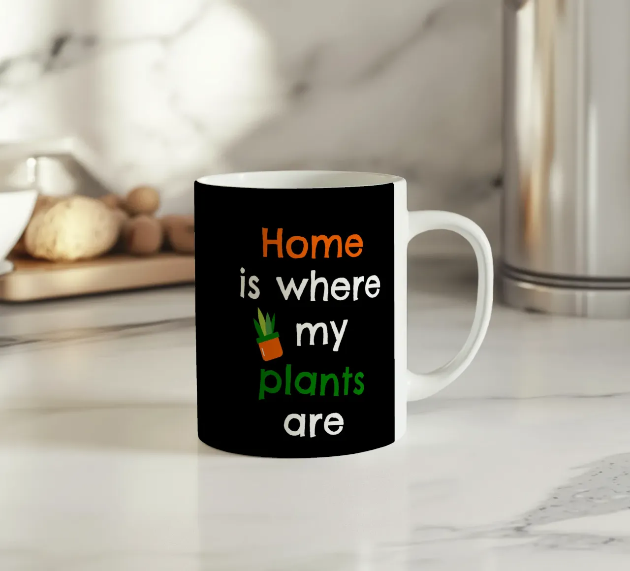 Home is where my plants are tazza in ceramica da mygreenvalue