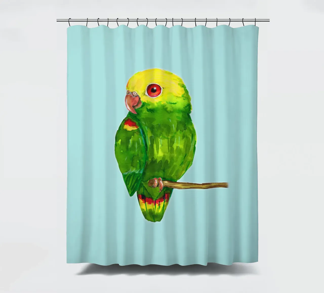 Yellow headed amazon parrot shower curtain by BwiseLizzy
