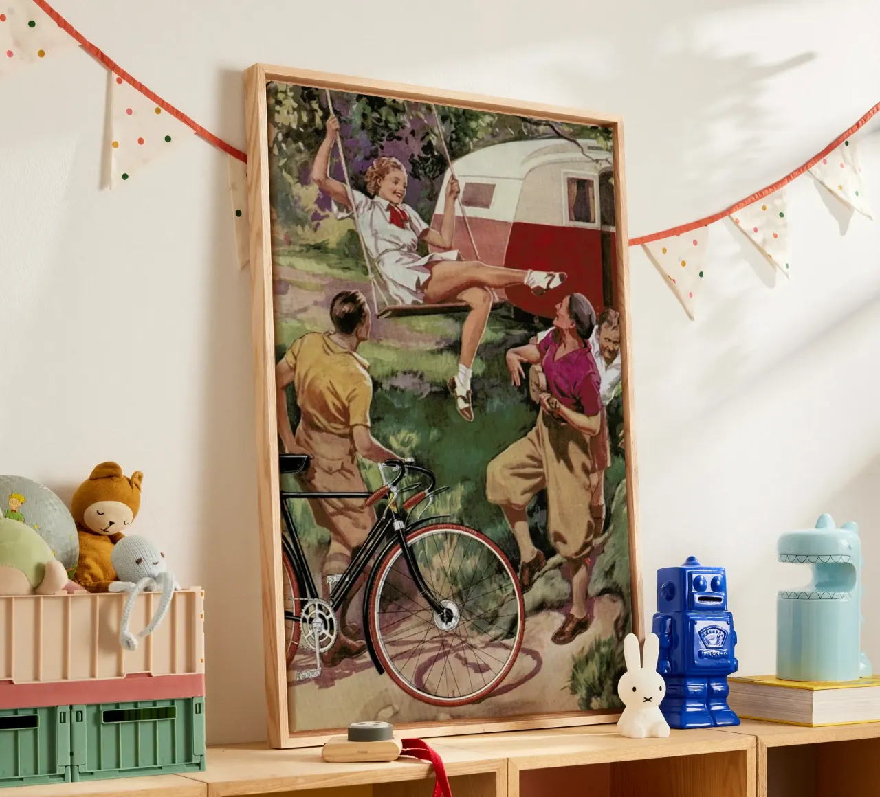 Cycling Caravan tela con Cornice a cassetta da Hemingway Design
