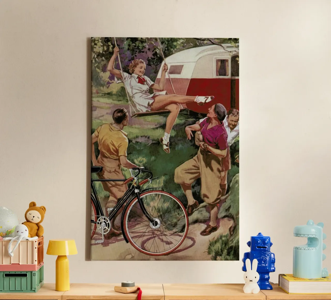 Cycling Caravan tela con Cornice a cassetta da Hemingway Design