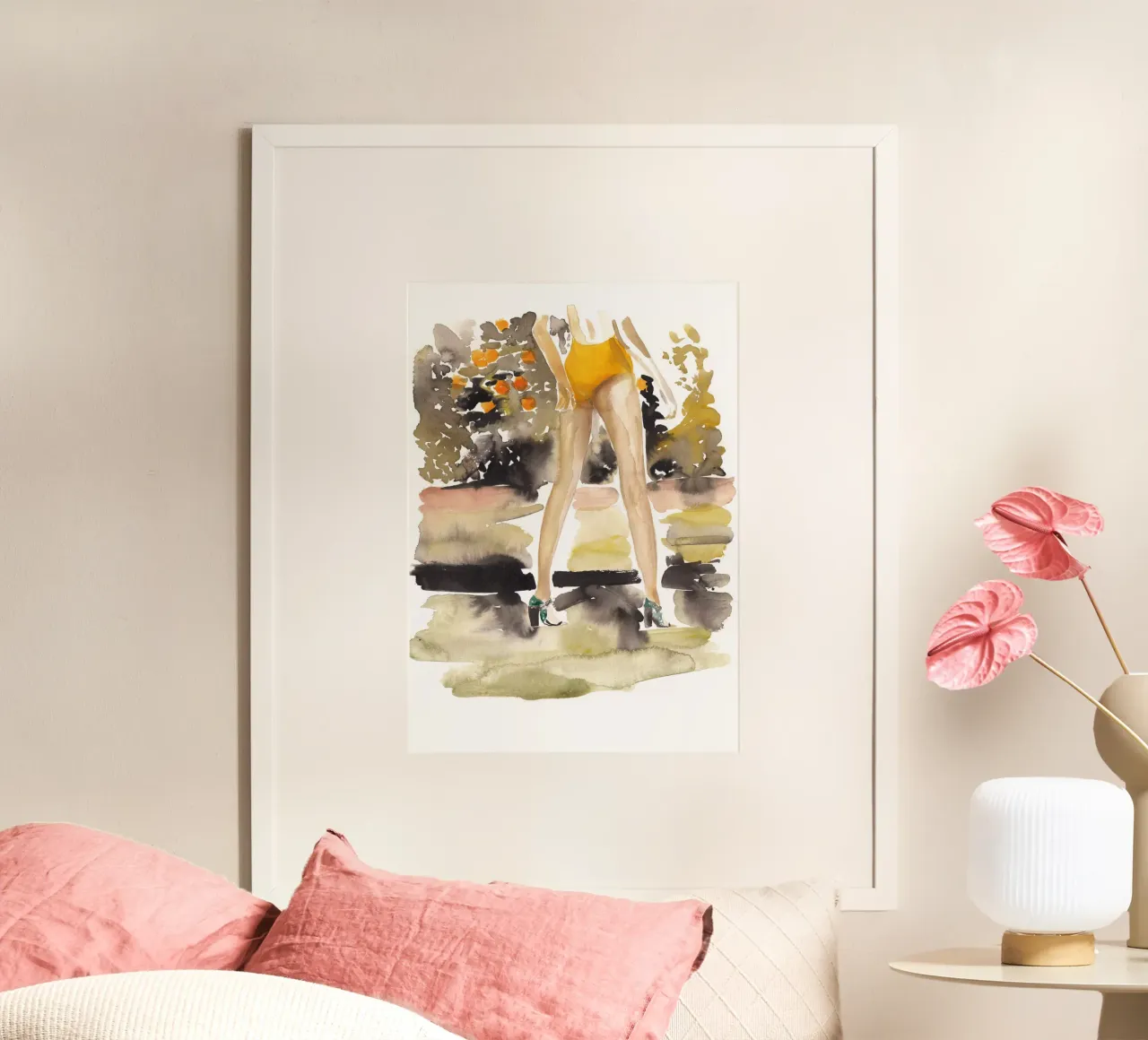 L is for Love and Limoncello poster con telaio in legno da Victoria Verbaan