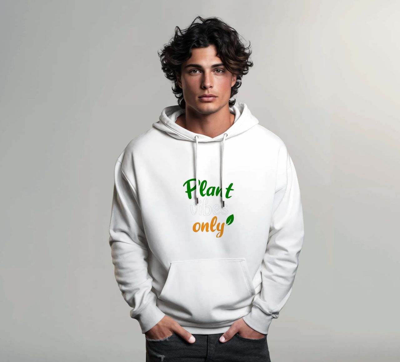 Plant vibes only felpa con cappuccio da mygreenvalue