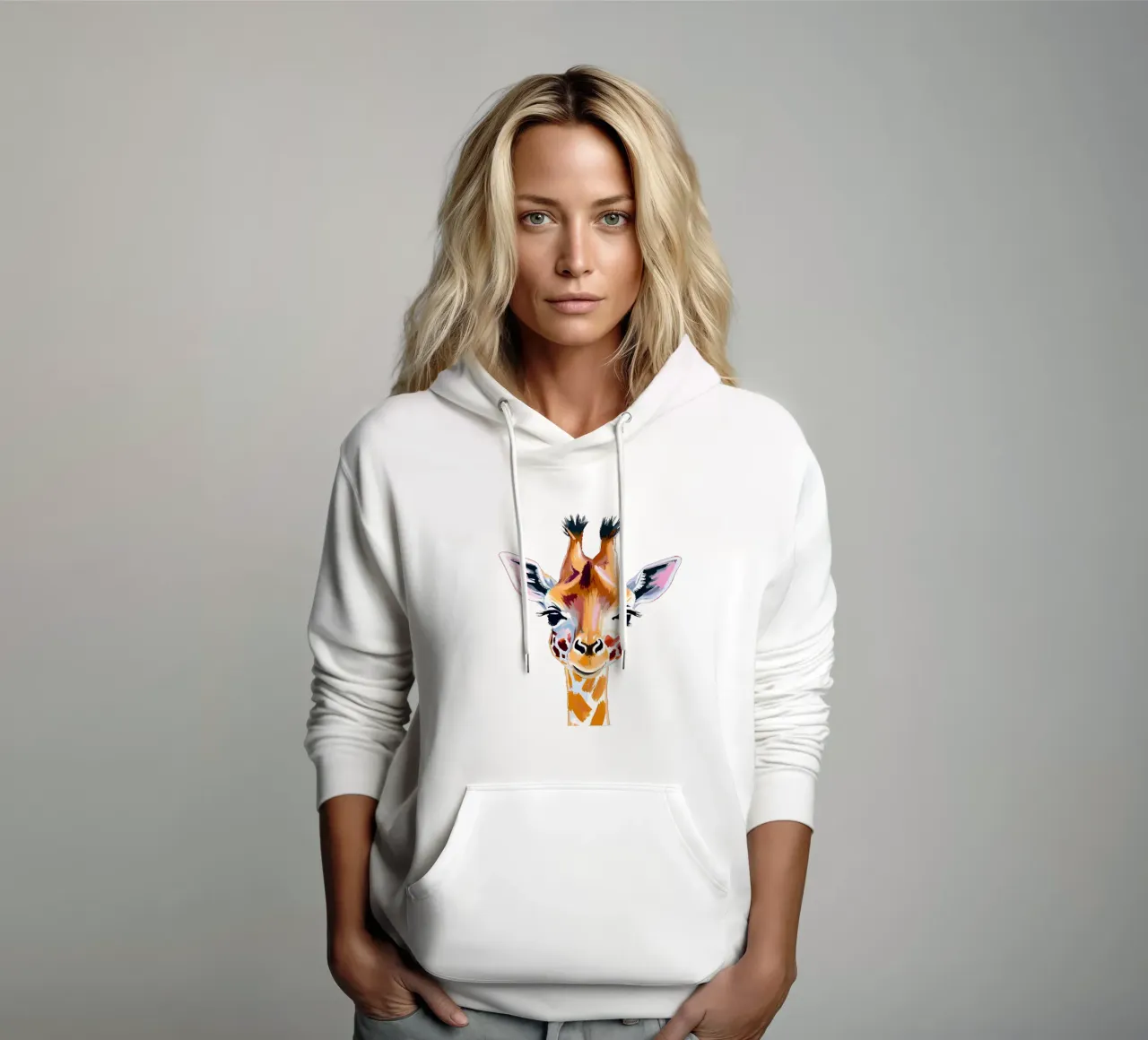 Kleine Giraffe felpa con cappuccio da Ohkimiko