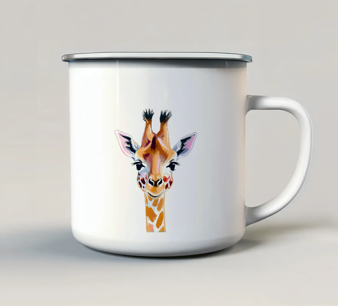 Kleine Giraffe tazza in smalto da Ohkimiko