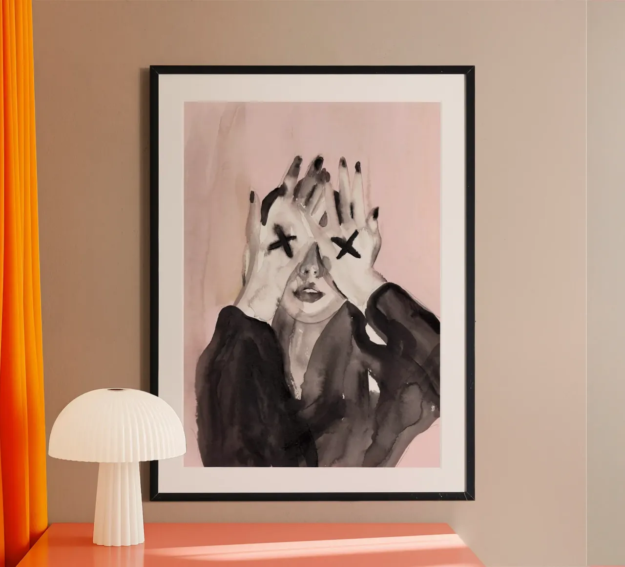 Make me Wanna in Pink poster con telaio in legno da Victoria Verbaan