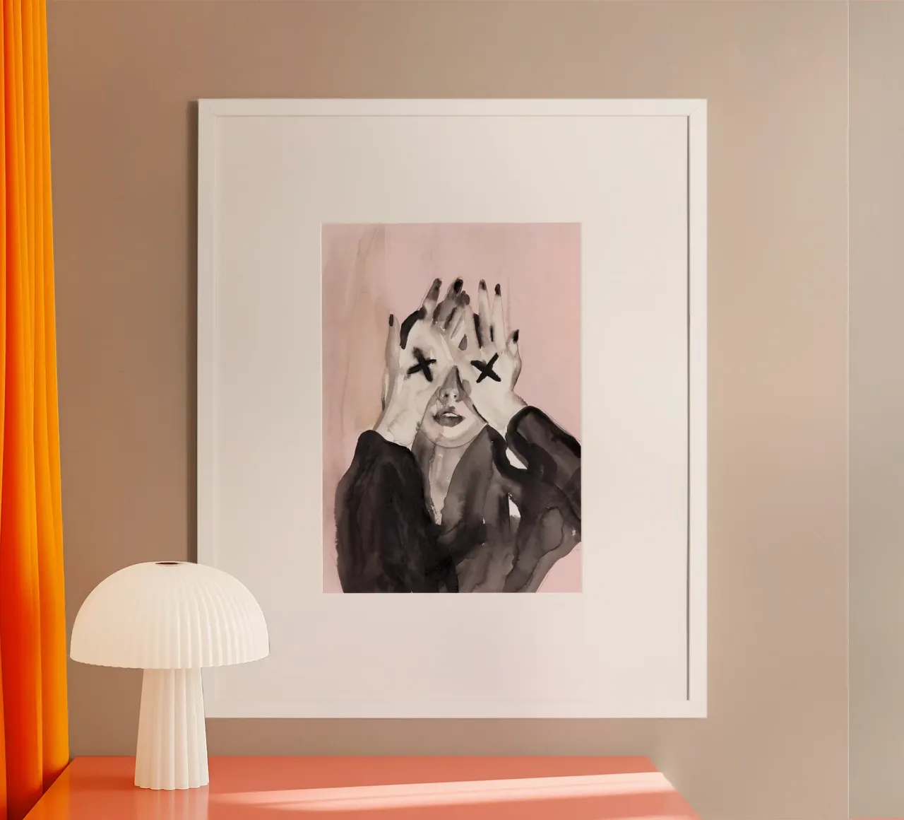 Make me Wanna in Pink poster con telaio in legno da Victoria Verbaan