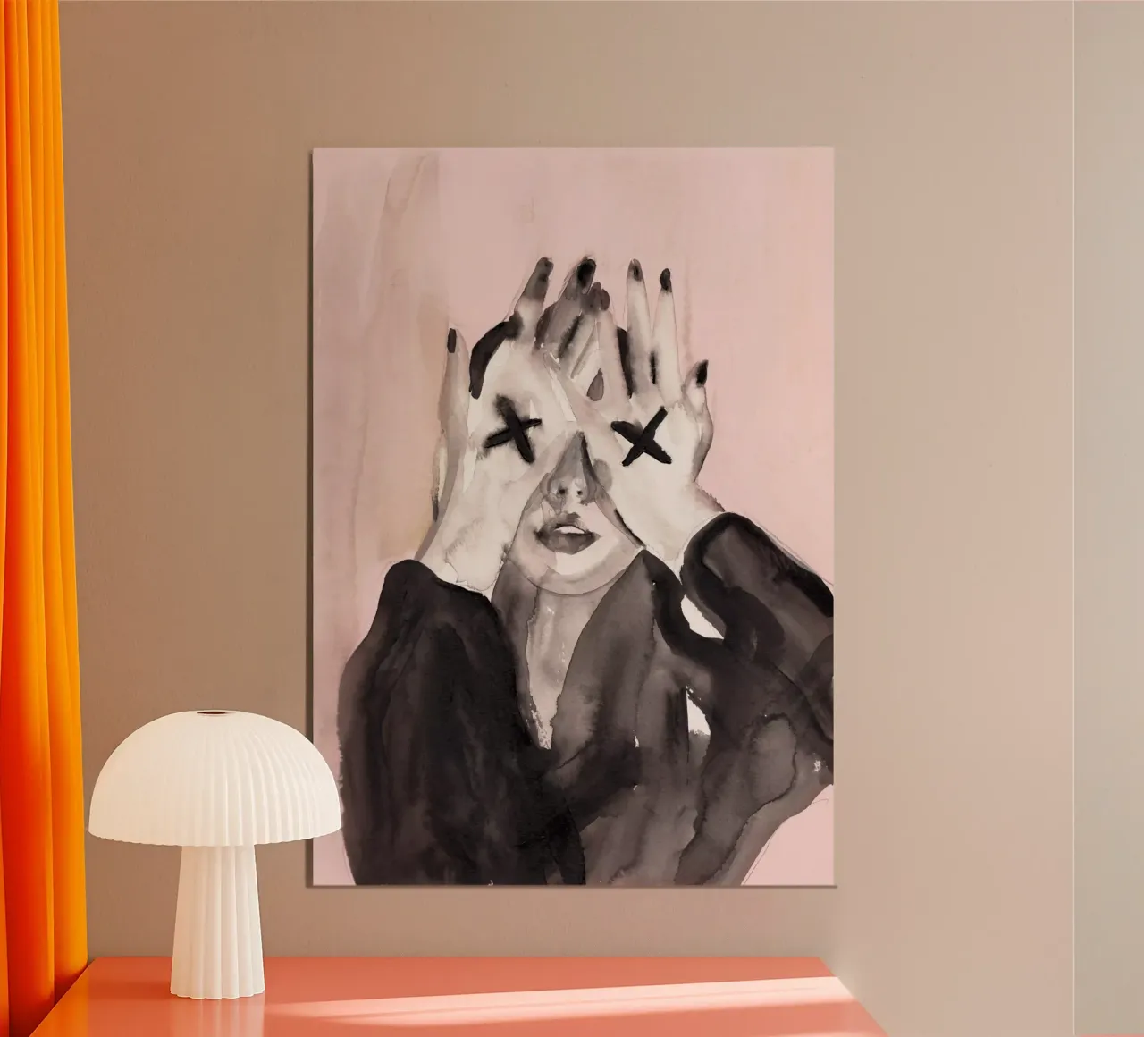Make me Wanna in Pink poster con telaio in legno da Victoria Verbaan