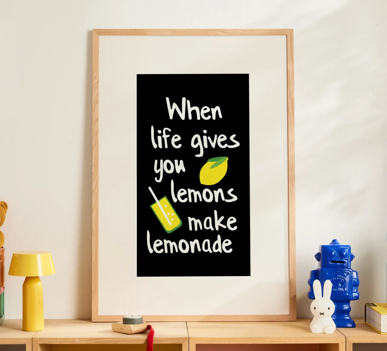 when life gives you lemons make lemonade poster con telaio in plastica da mygreenvalue