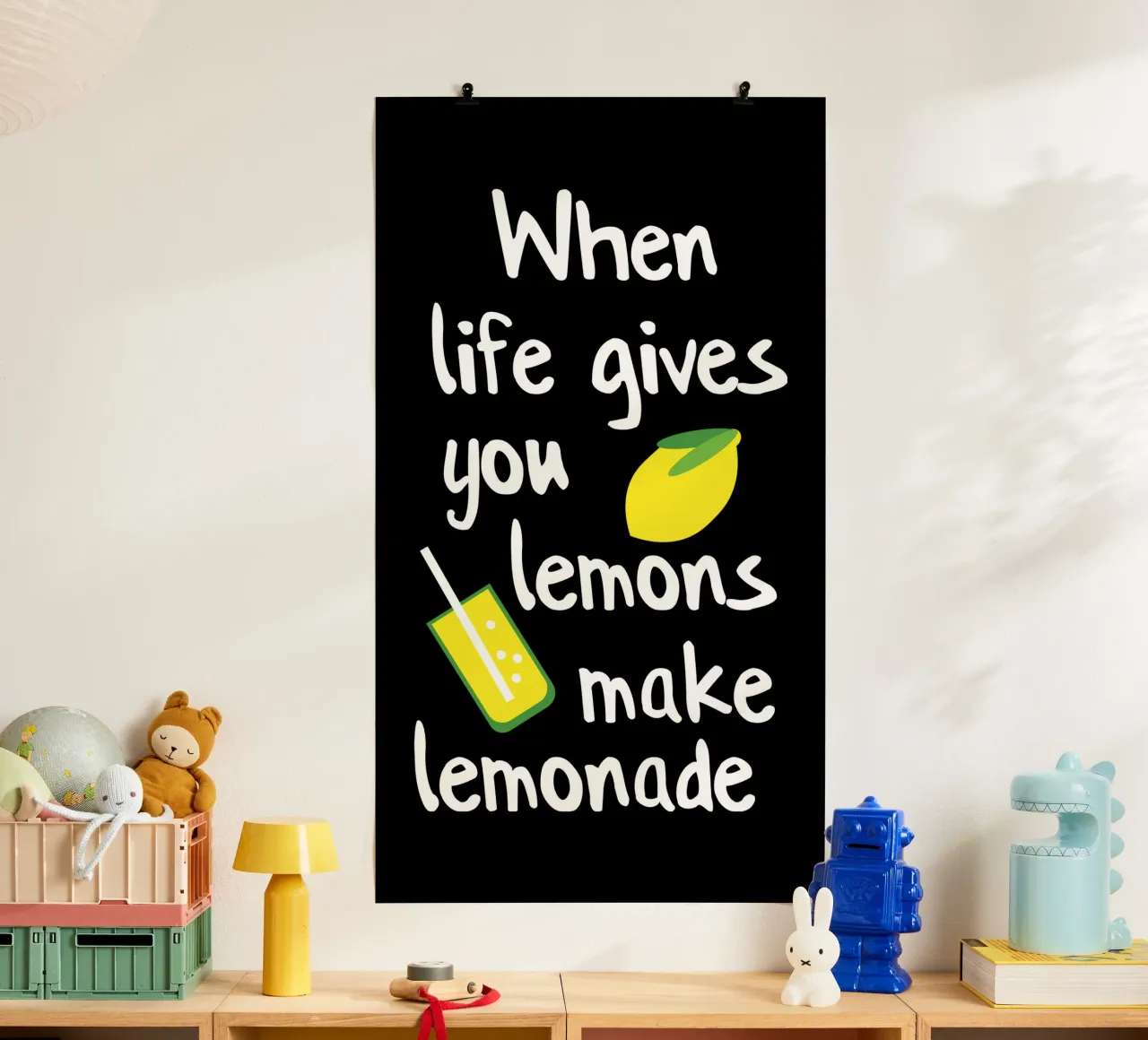 when life gives you lemons make lemonade poster con telaio in plastica da mygreenvalue