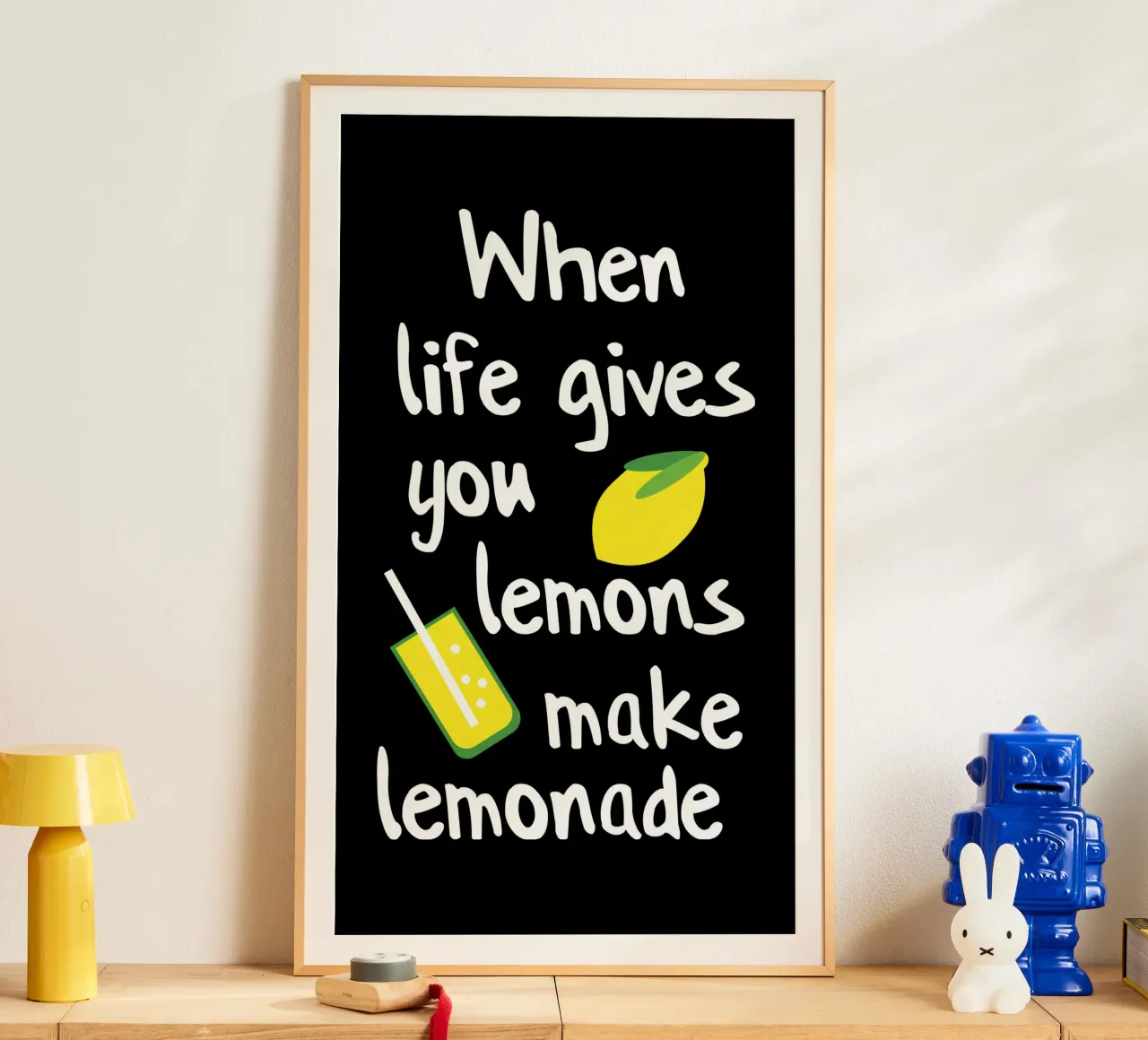 when life gives you lemons make lemonade poster con telaio in plastica da mygreenvalue