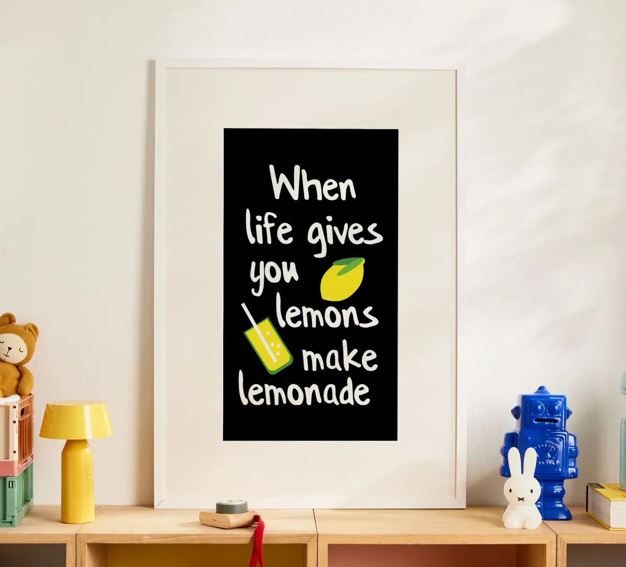 when life gives you lemons make lemonade poster con telaio in plastica da mygreenvalue