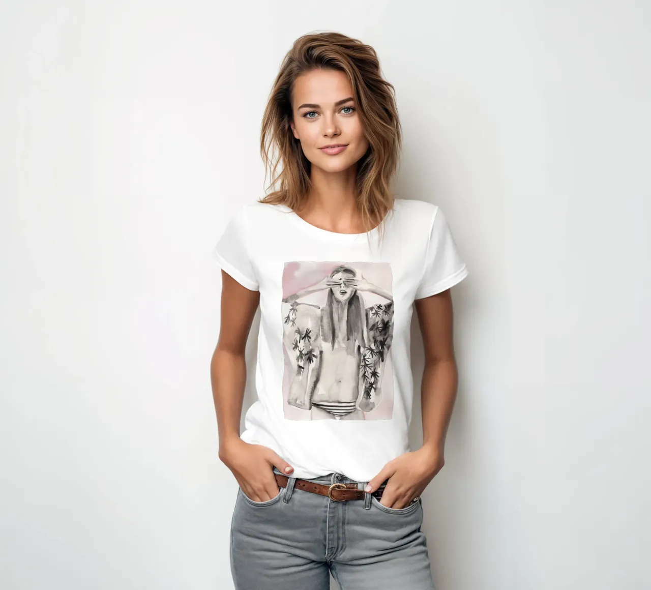 Kitty in Mink women's fitted t-shirt by Victoria Verbaan