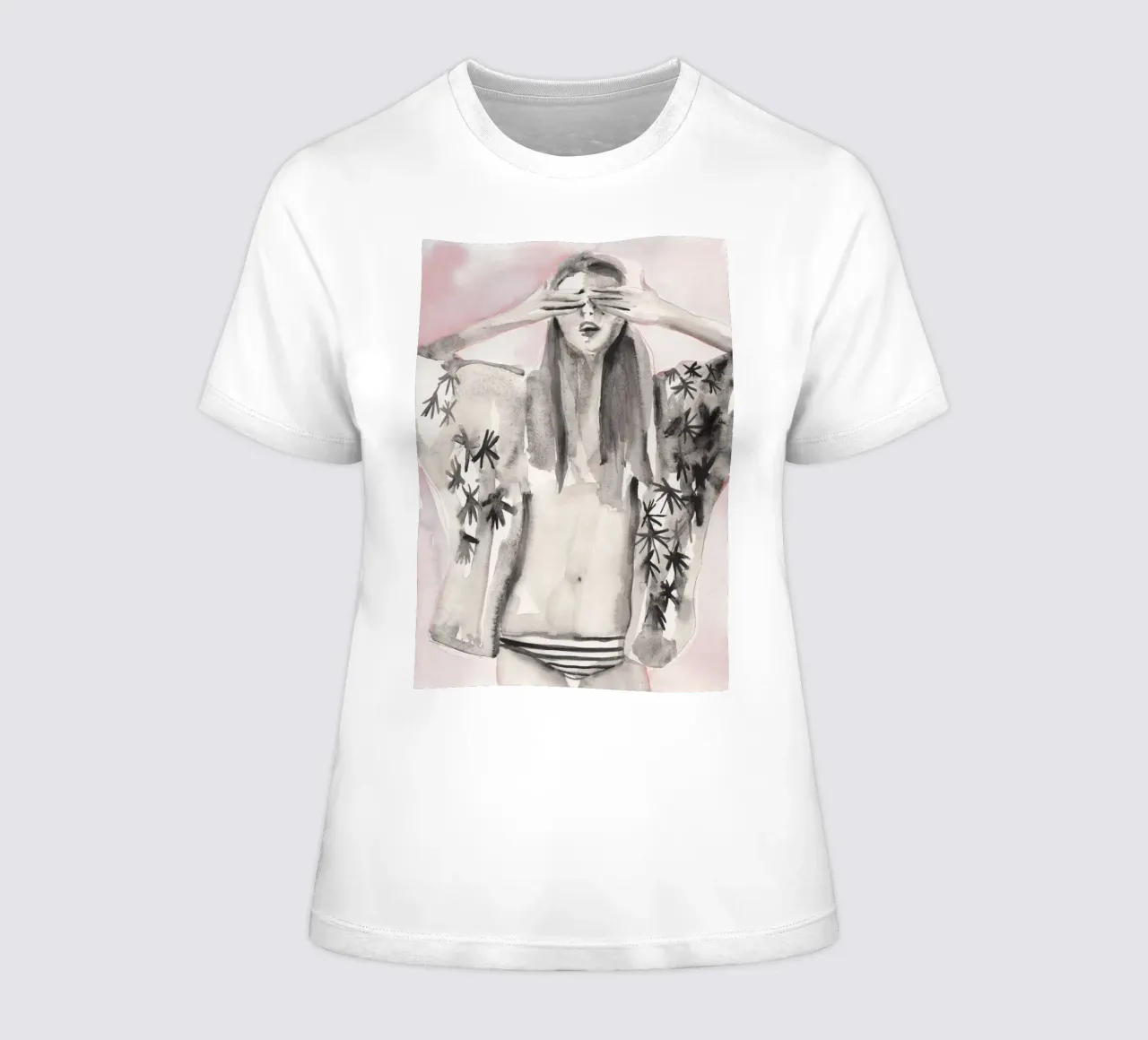 Kitty in Mink women's fitted t-shirt by Victoria Verbaan
