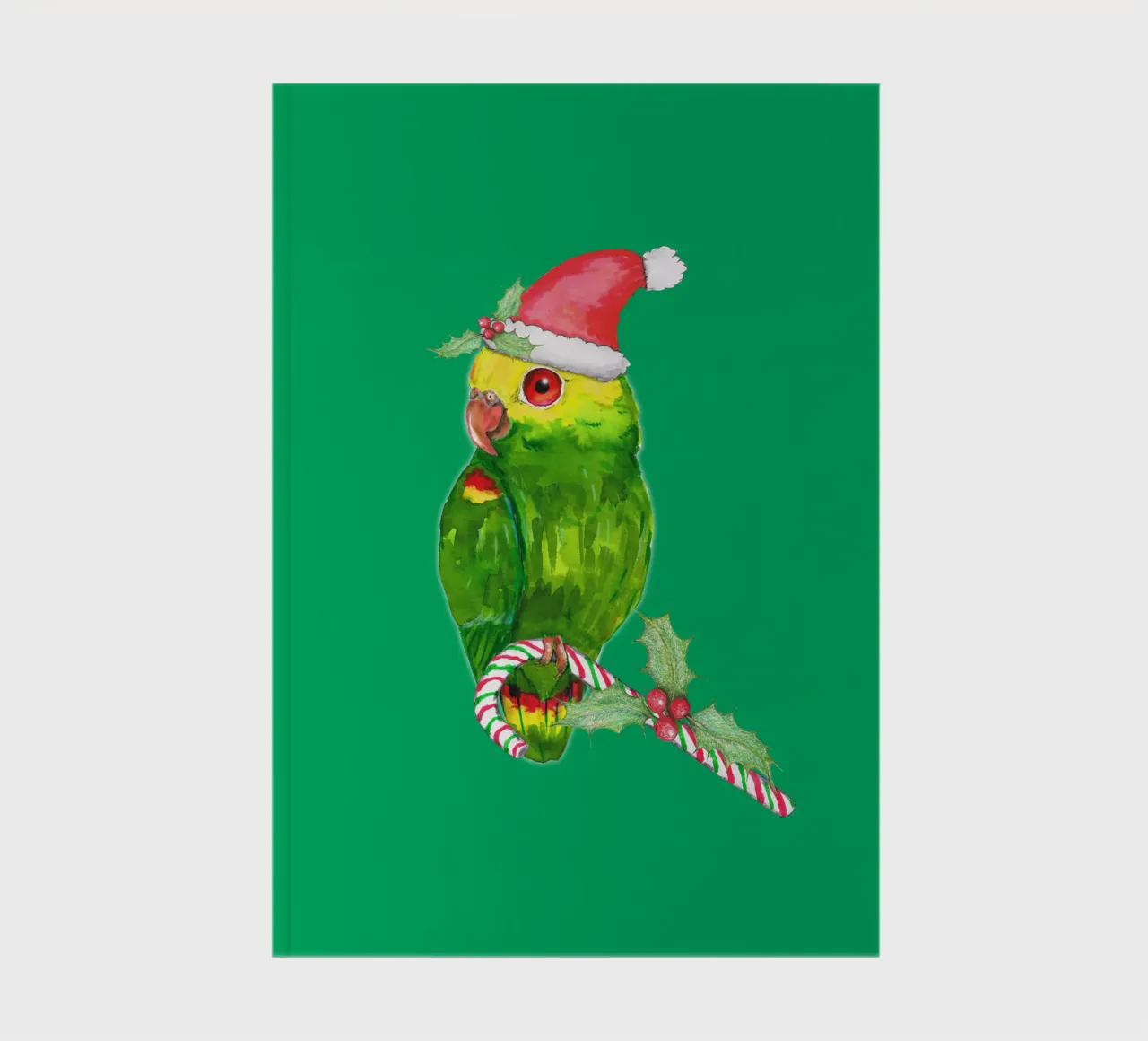 Amazon parrot Christmas style notebook by BwiseLizzy