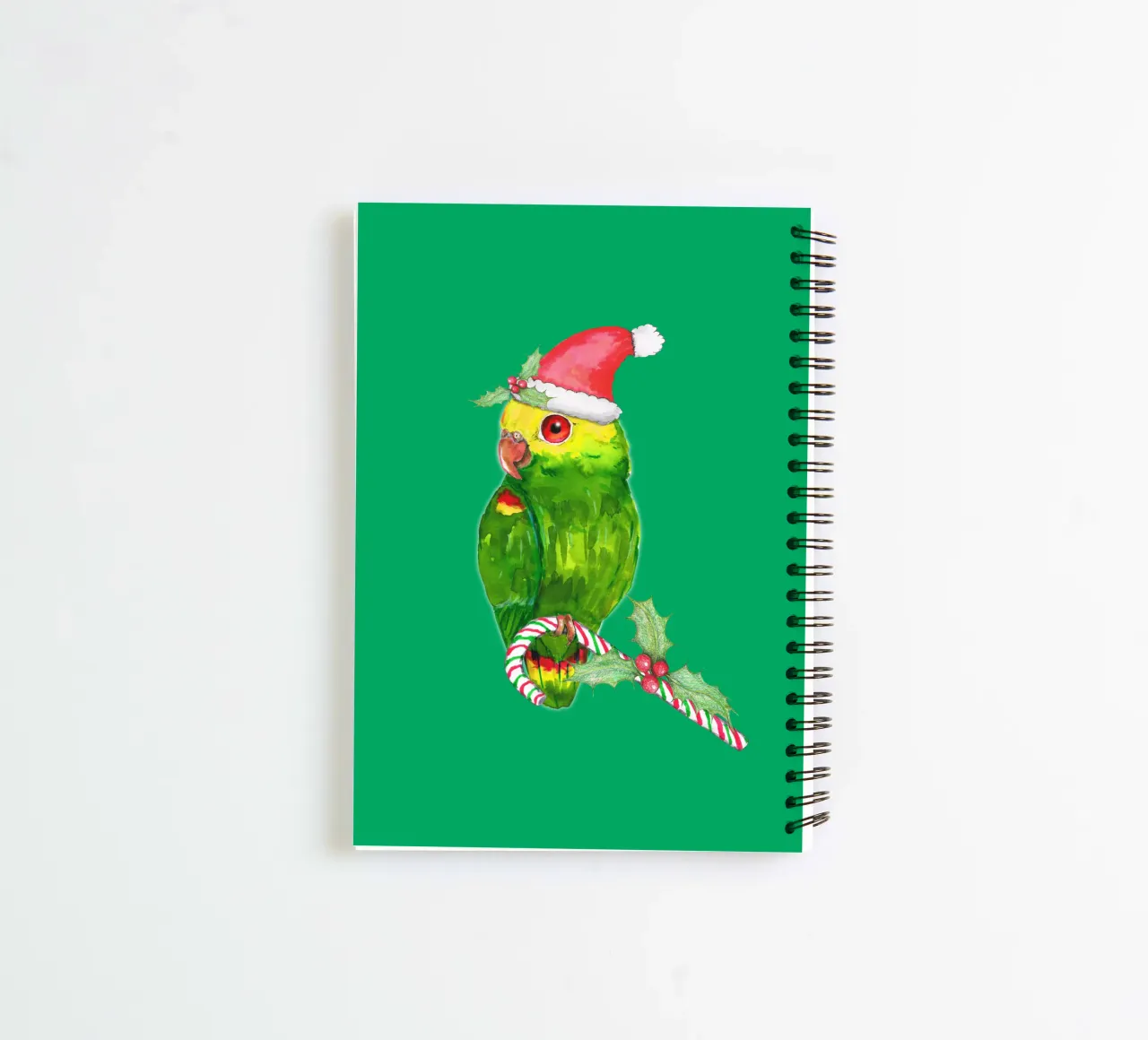 Amazon parrot Christmas style spiral notebook by BwiseLizzy