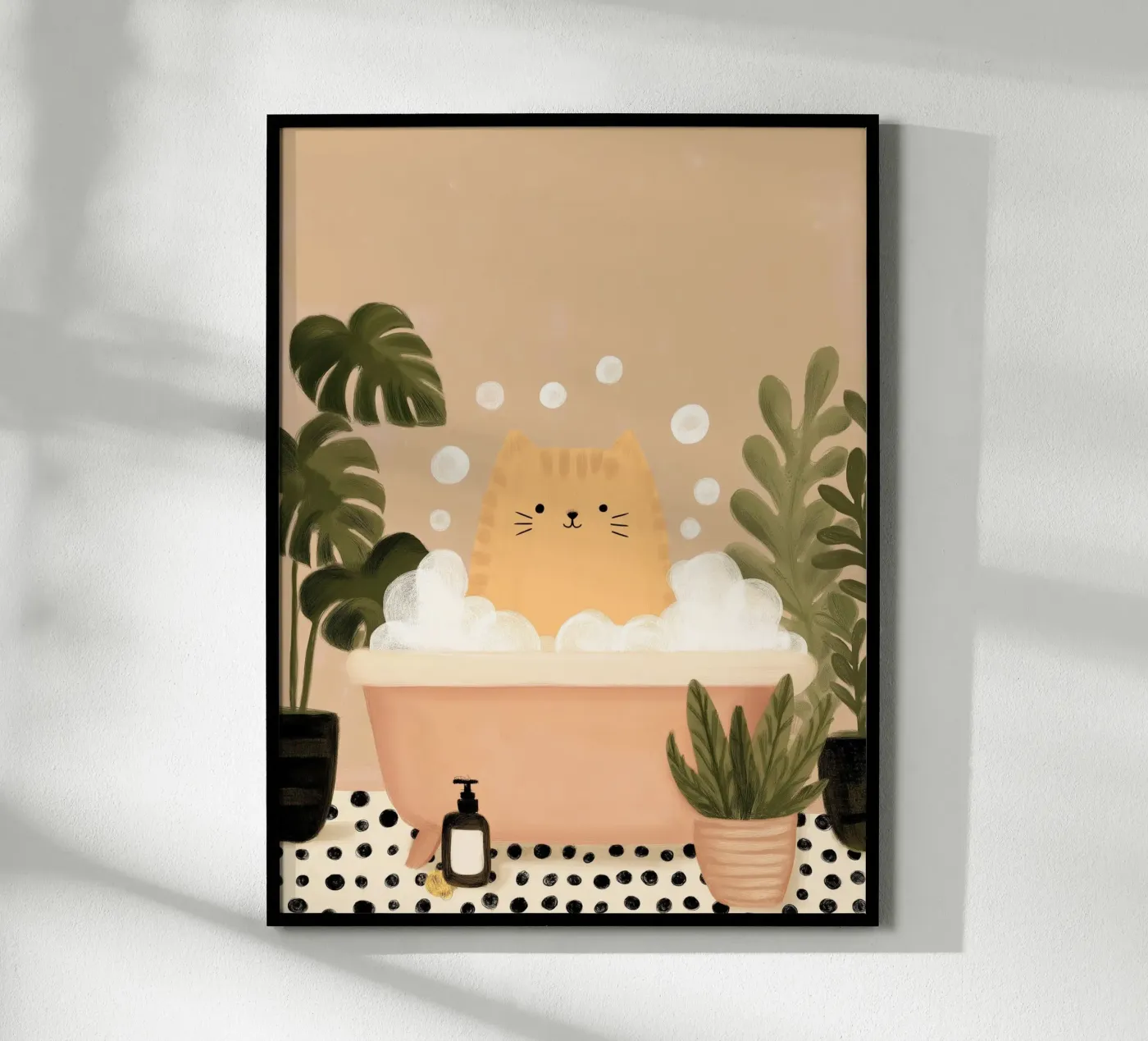 Bubble Bath Cat poster de Lille Verden