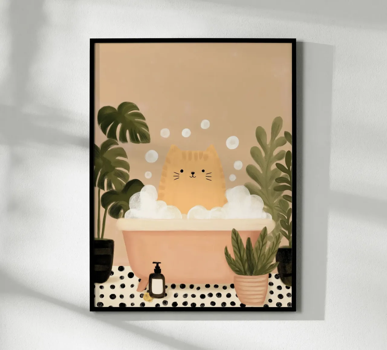 Bubble Bath Cat poster by Lille Verden