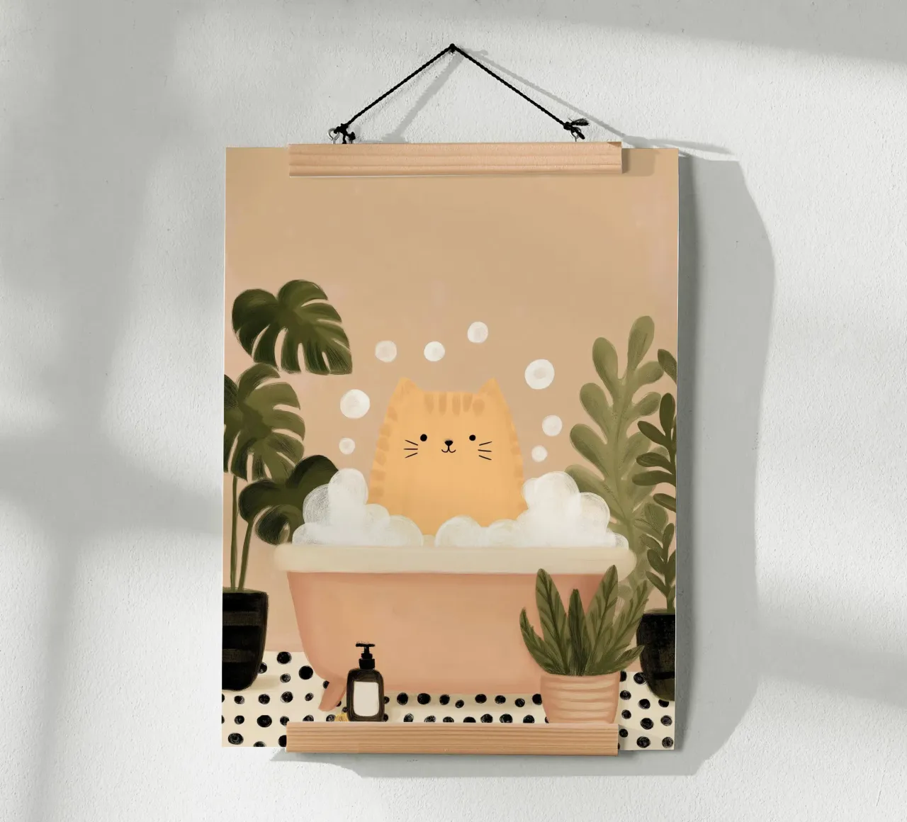 Bubble Bath Cat poster by Lille Verden