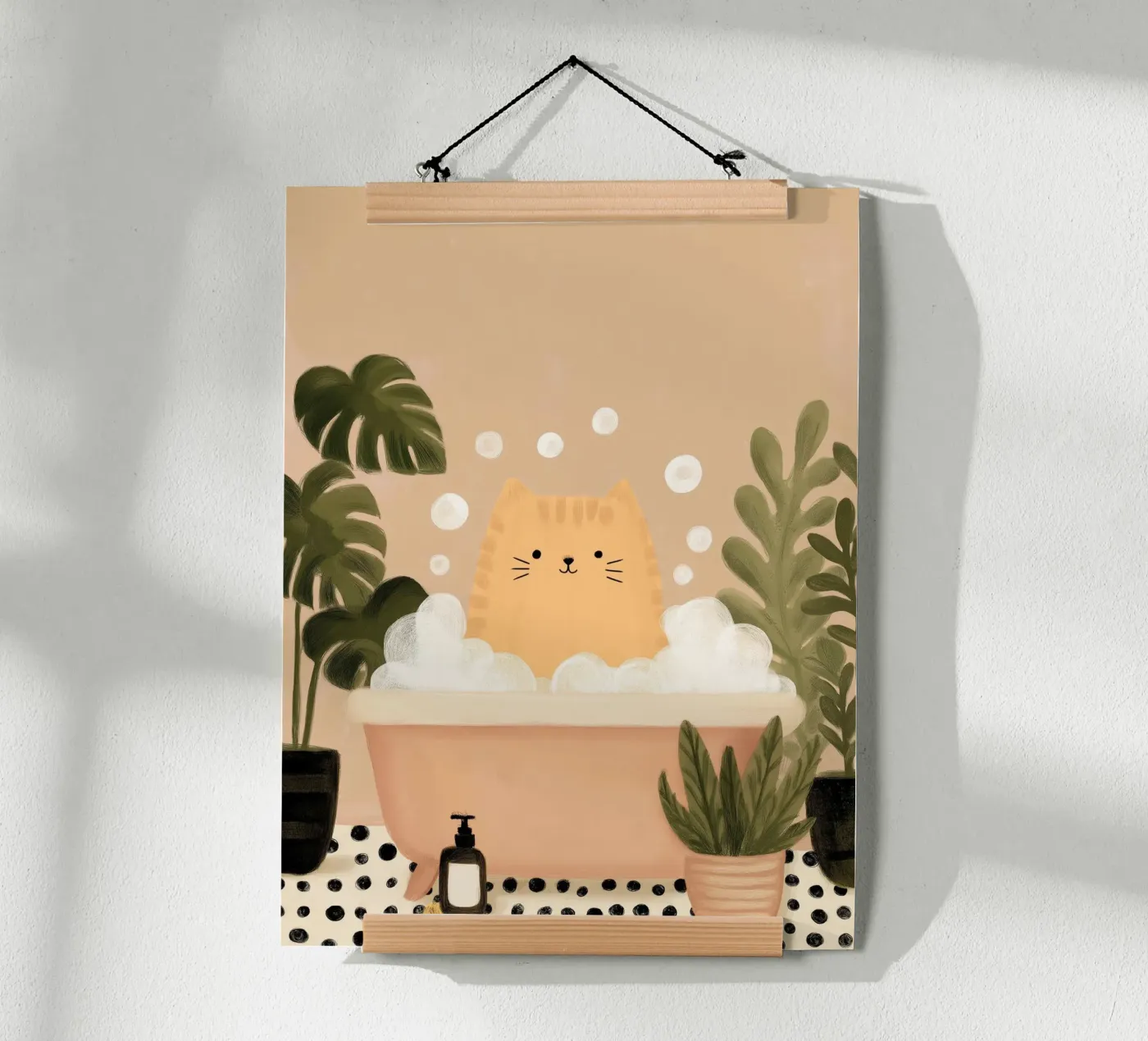 Bubble Bath Cat poster de Lille Verden