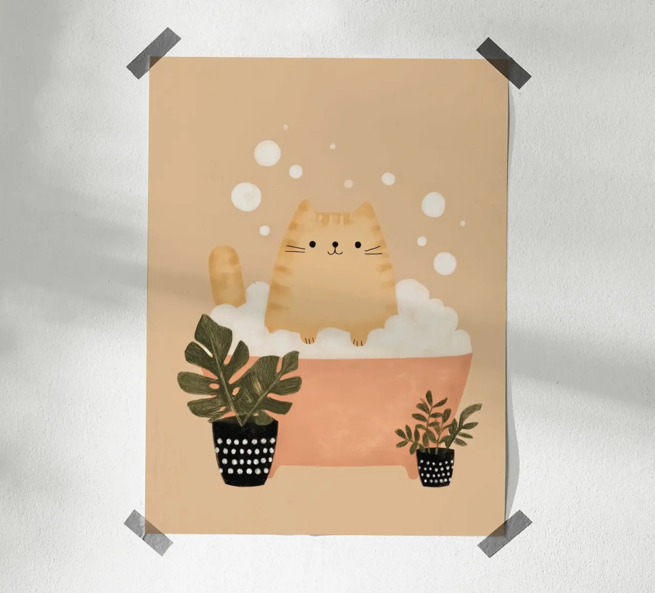 Bubbelbad Kat poster van Lille Verden