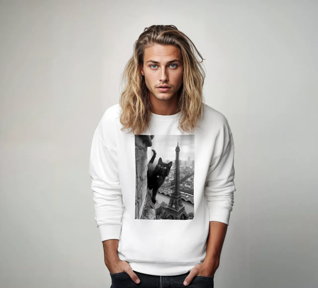 Kitty in Paris Sweatshirt von Dikhotomy