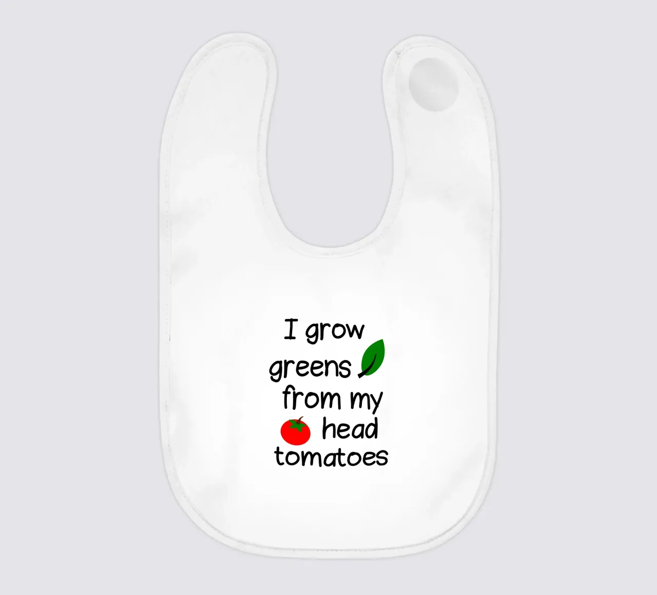 I grow greens from my head tomatoes baby bib by mygreenvalue