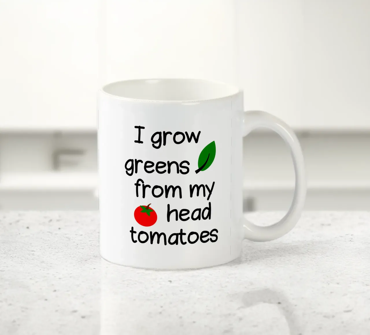 I grow greens from my head tomatoes tazza in ceramica da mygreenvalue