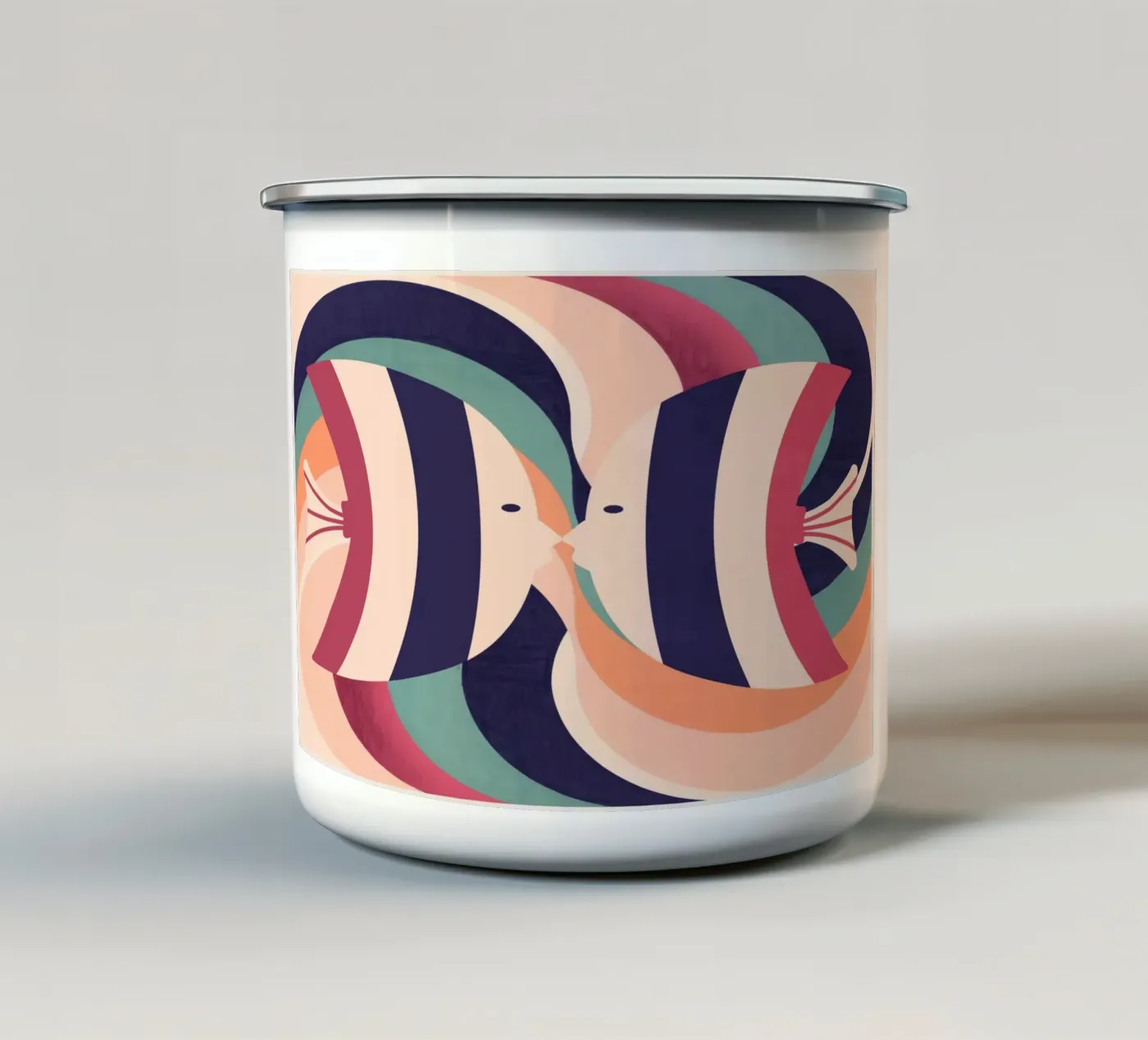 Two Fish enamel mug by Gaite