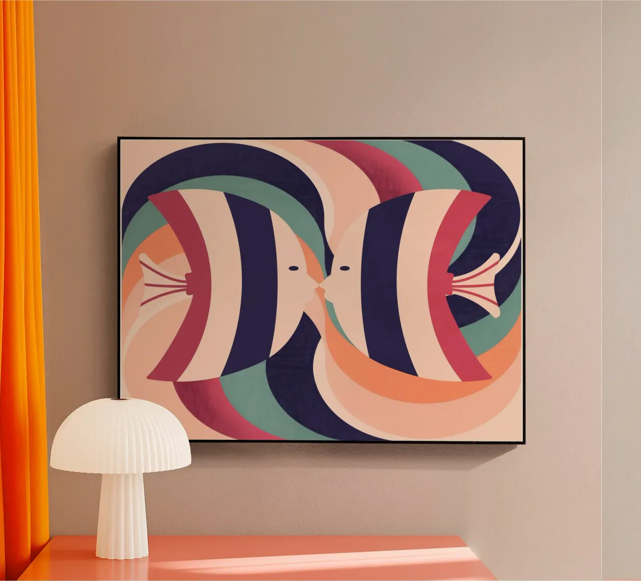 Twee vissen acryl van Gaite