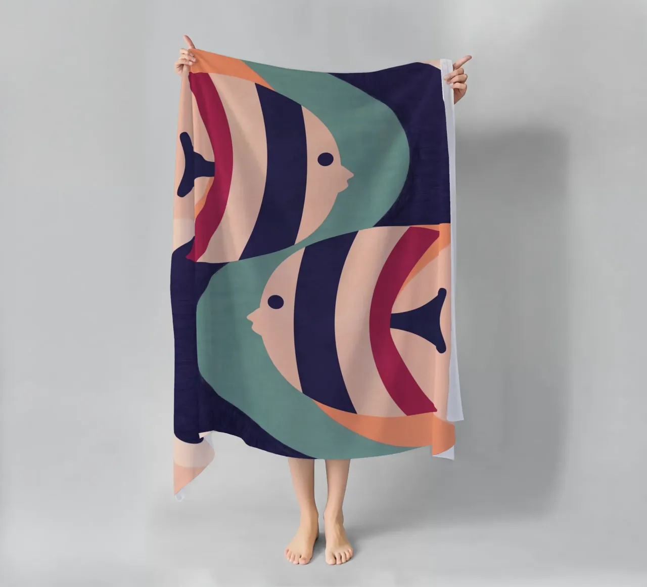 Two Fish beach towel by Gaite